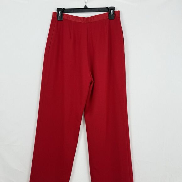 Red Dress Pants Lined Women’s Size S Approx Zip Side Classic Straight Leg - Picture 12 of 13